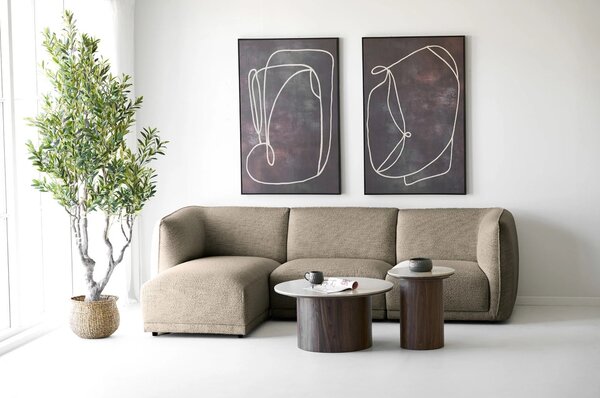 Canapea lounge stanga Noor, Maro, 94x166x276x75 cm