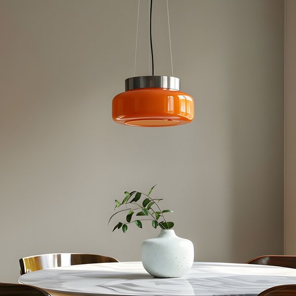 ALDEX Lampa suspendată BonBon, portocaliu, Ø 25 cm, sticlă, reglabil, Portocaliu, Camera de zi / sufragerie, Sticlă, Design