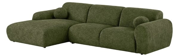 Canapea lounge stanga Clyde, Verde masliniu, 109x177x300x75 cm
