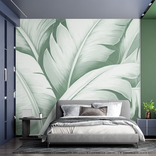Tapet Frunze mari de bananier, Fototapet Natură, Fototapet Foi de palmier, w04991v3 : Uwalls.ro