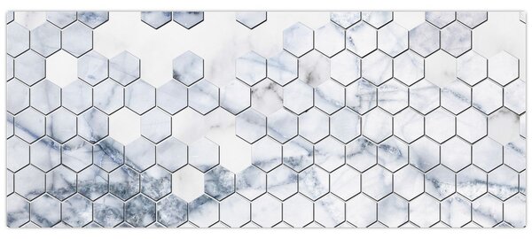 Tablou - Hexagoane marmură (120x50 cm)