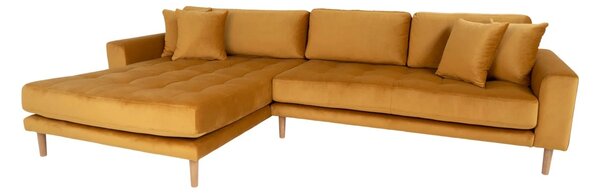 Canapea lounge Lido, Galben mustar, 92x290x76 cm