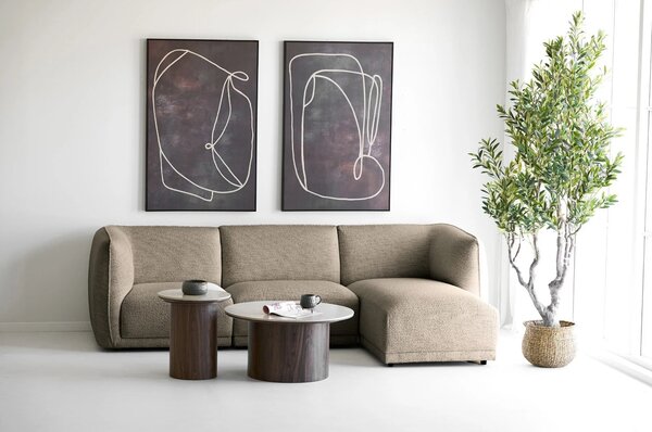 Canapea lounge Noor, Maro, 94x166x276x75 cm