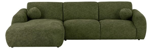 Canapea lounge stanga Clyde, Verde masliniu, 109x177x300x75 cm
