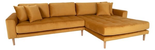 Canapea lounge Lido, Galben mustar, 170x92x290x76 cm