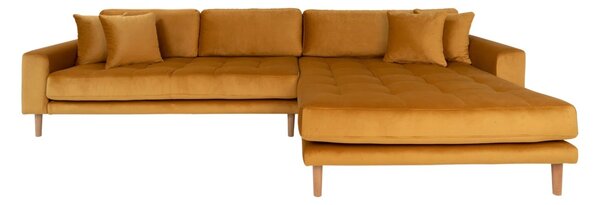Canapea lounge Lido, Galben mustar, 170x92x290x76 cm
