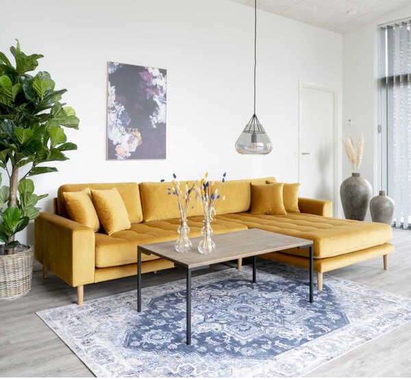 Canapea lounge Lido, Galben mustar, 170x92x290x76 cm