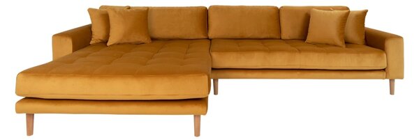 Canapea lounge Lido, Galben mustar, 92x290x76 cm