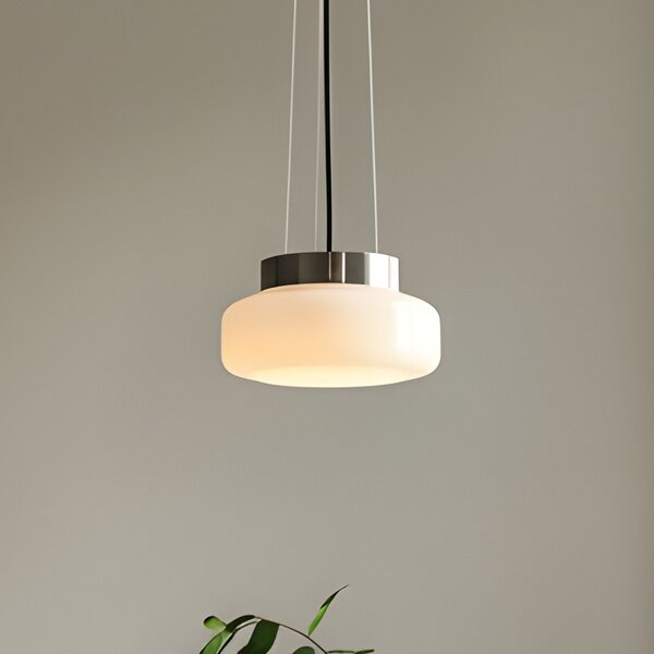 ALDEX Lampă suspendată BonBon, crem, Ø 16 cm, sticlă, reglabil, Bej, Camera de zi / sufragerie, Sticlă, Design