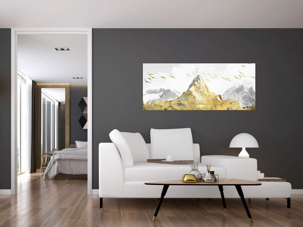 Tablou - Munte auriu (120x50 cm)