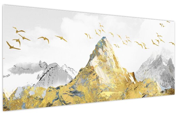 Tablou - Munte auriu (120x50 cm)