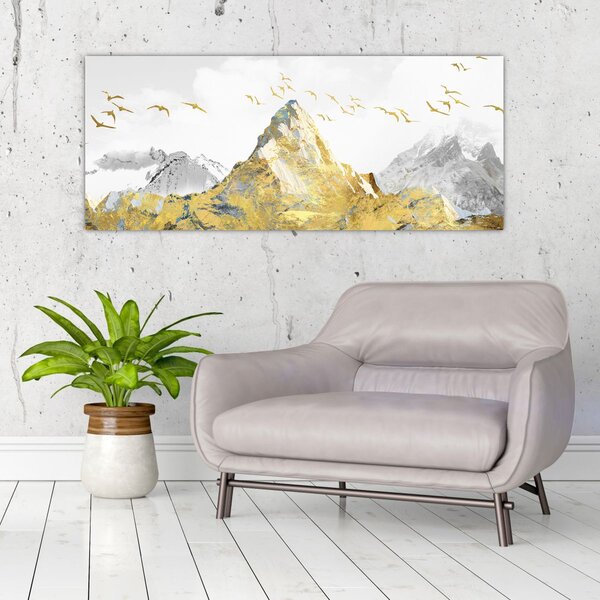 Tablou - Munte auriu (120x50 cm)
