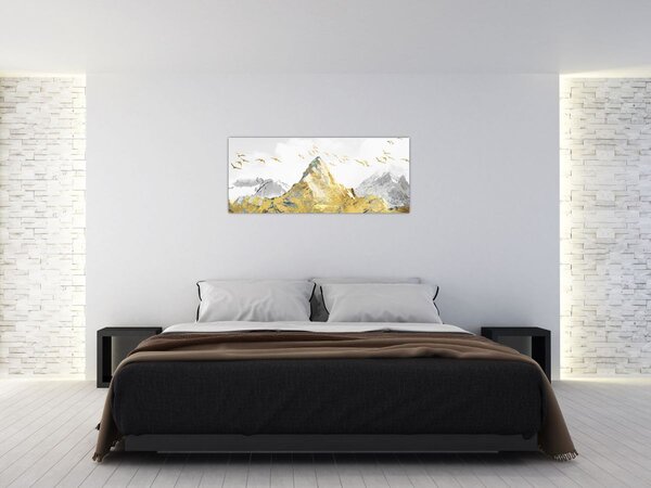 Tablou - Munte auriu (120x50 cm)