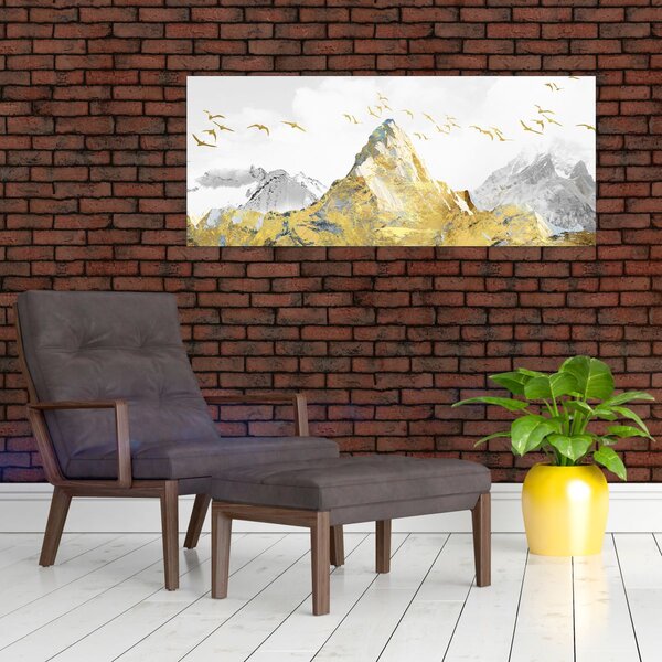 Tablou - Munte auriu (120x50 cm)