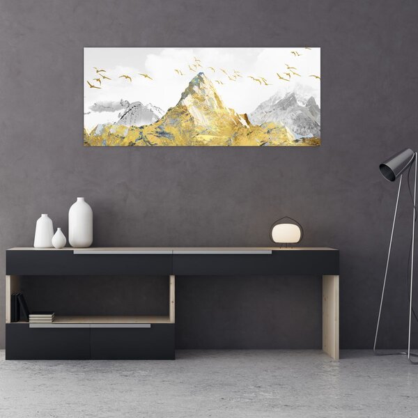 Tablou - Munte auriu (120x50 cm)