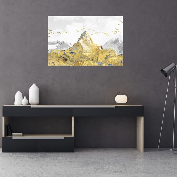 Tablou - Munte auriu (90x60 cm)