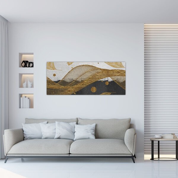 Tablou - Pene aurii (120x50 cm)