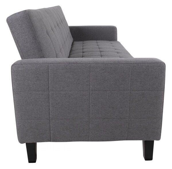 Canapea extensibila Milton, Gri inchis , 204x85x81 cm