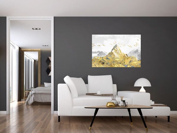 Tablou - Munte auriu (90x60 cm)