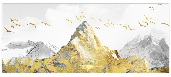 Tablou - Munte auriu (120x50 cm)