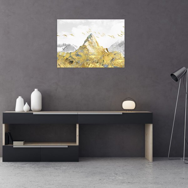 Tablou - Munte auriu (70x50 cm)