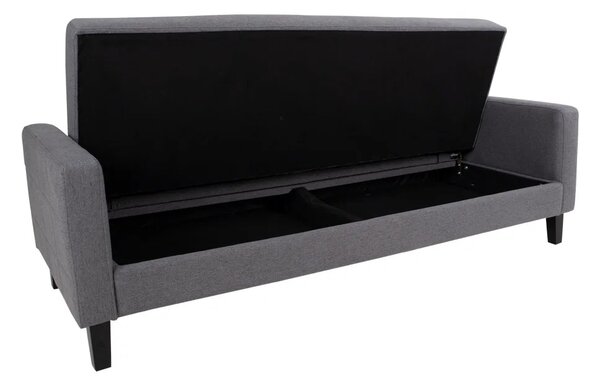 Canapea extensibila Milton, Gri inchis , 204x85x81 cm