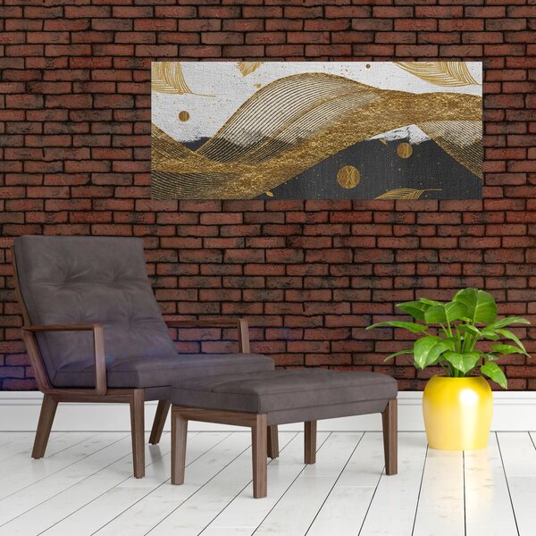 Tablou - Pene aurii (120x50 cm)