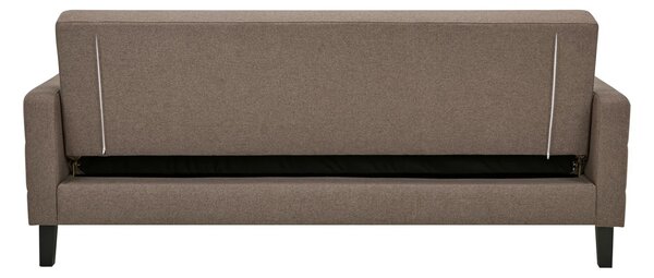 Canapea extensibila cu lada de depozitare Milton, Maro, 204x85x81 cm