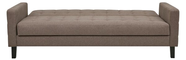 Canapea extensibila cu lada de depozitare Milton, Maro, 204x85x81 cm