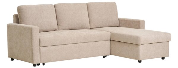 Canapea cu sezlong extensibila Belfast, Nisip inchis, 218x150x87 cm