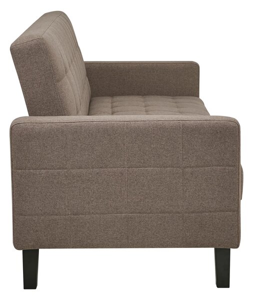 Canapea extensibila cu lada de depozitare Milton, Maro, 204x85x81 cm