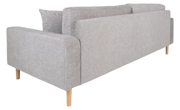 Canapea 3 locuri Lido, Gri deschis , 93x210x76 cm