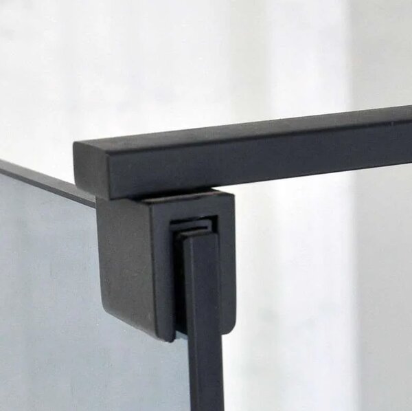 Paravan dus tip walk in BP6612-80*195cm, Diplon, Sticla securizata neagra 8 mm, Profil Aluminiu Negr