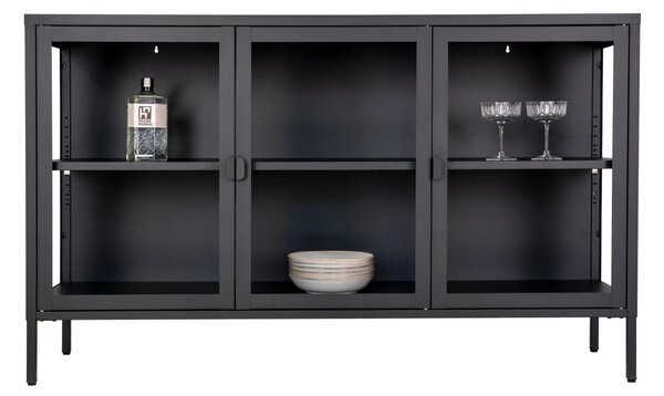 Bufet Brisbane, Negru, 40x140x85 cm
