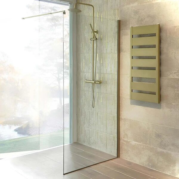 Paravan dus walk-in Diplon BP8012GL-80*195cm, Sticla clara securizata 8 mm, Profil Aluminiu/Auriu