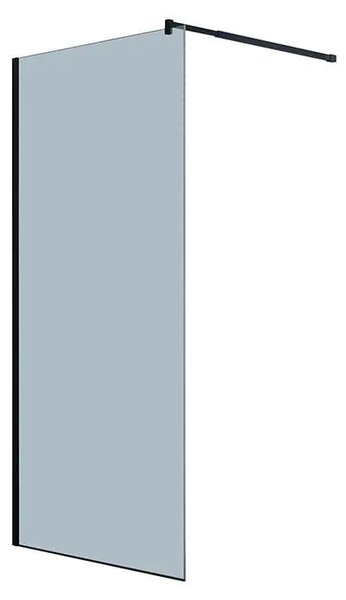 Paravan dus tip walk in BP6612-80*195cm, Diplon, Sticla securizata neagra 8 mm, Profil Aluminiu Negr