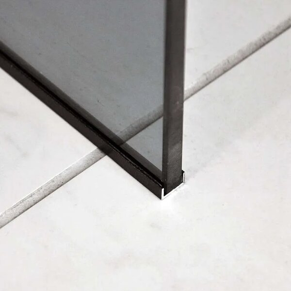 Paravan dus tip walk in BP6612-80*195cm, Diplon, Sticla securizata neagra 8 mm, Profil Aluminiu Negr