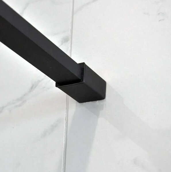 Paravan dus tip walk in BP6612-80*195cm, Diplon, Sticla securizata neagra 8 mm, Profil Aluminiu Negr