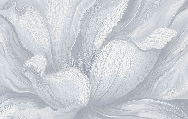 Tapet Floare abstractă în nuanțe reci de albastru, Fototapet Flori, w05119v2 : Uwalls.ro