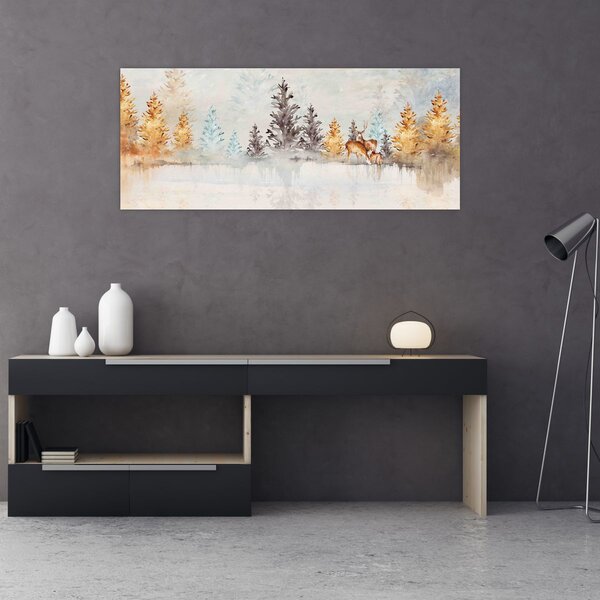 Tablou - Pădure în acuarelă (120x50 cm)