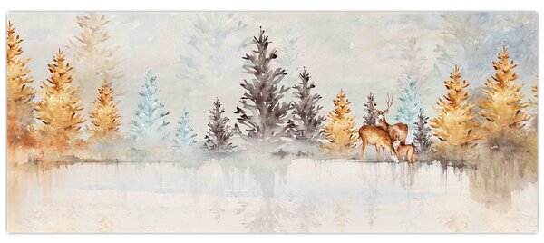 Tablou - Pădure în acuarelă (120x50 cm)