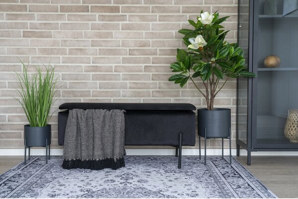 Banca cu spatiu de depozitare Watford, Negru, 36.5x95x43 cm
