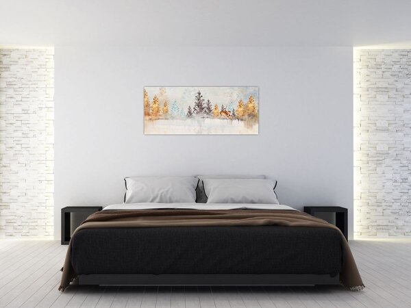 Tablou - Pădure în acuarelă (120x50 cm)