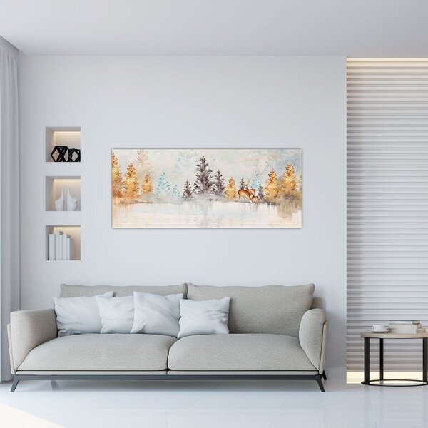 Tablou - Pădure în acuarelă (120x50 cm)