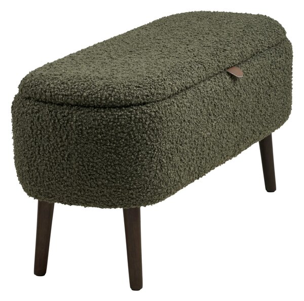 Banca cu spatiu de depozitare Harlow, Verde, 37x95x45 cm
