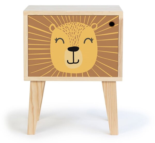 Noptieră din lemn pentru copii Little Nice Things Lion
