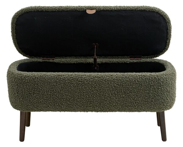 Banca cu spatiu de depozitare Harlow, Verde, 37x95x45 cm