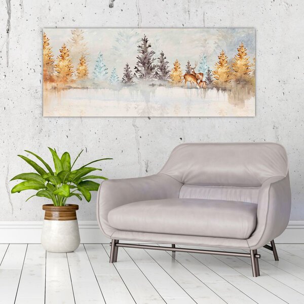 Tablou - Pădure în acuarelă (120x50 cm)