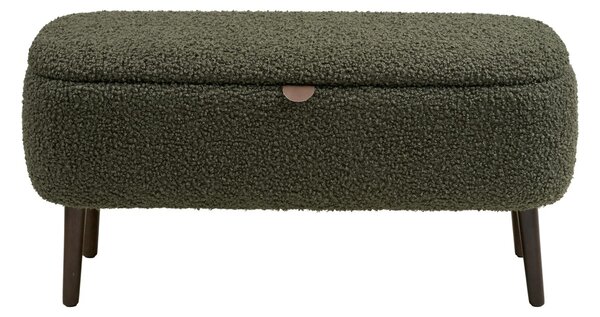 Banca cu spatiu de depozitare Harlow, Verde, 37x95x45 cm