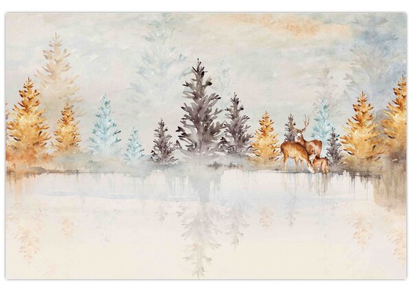 Tablou - Pădure în acuarelă (90x60 cm)
